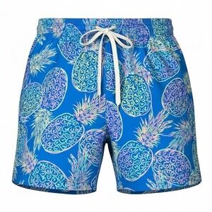 Chubbies Swim Trunks Boy's Medium Blue Pineapple Print 5.5 Inseam Stretch